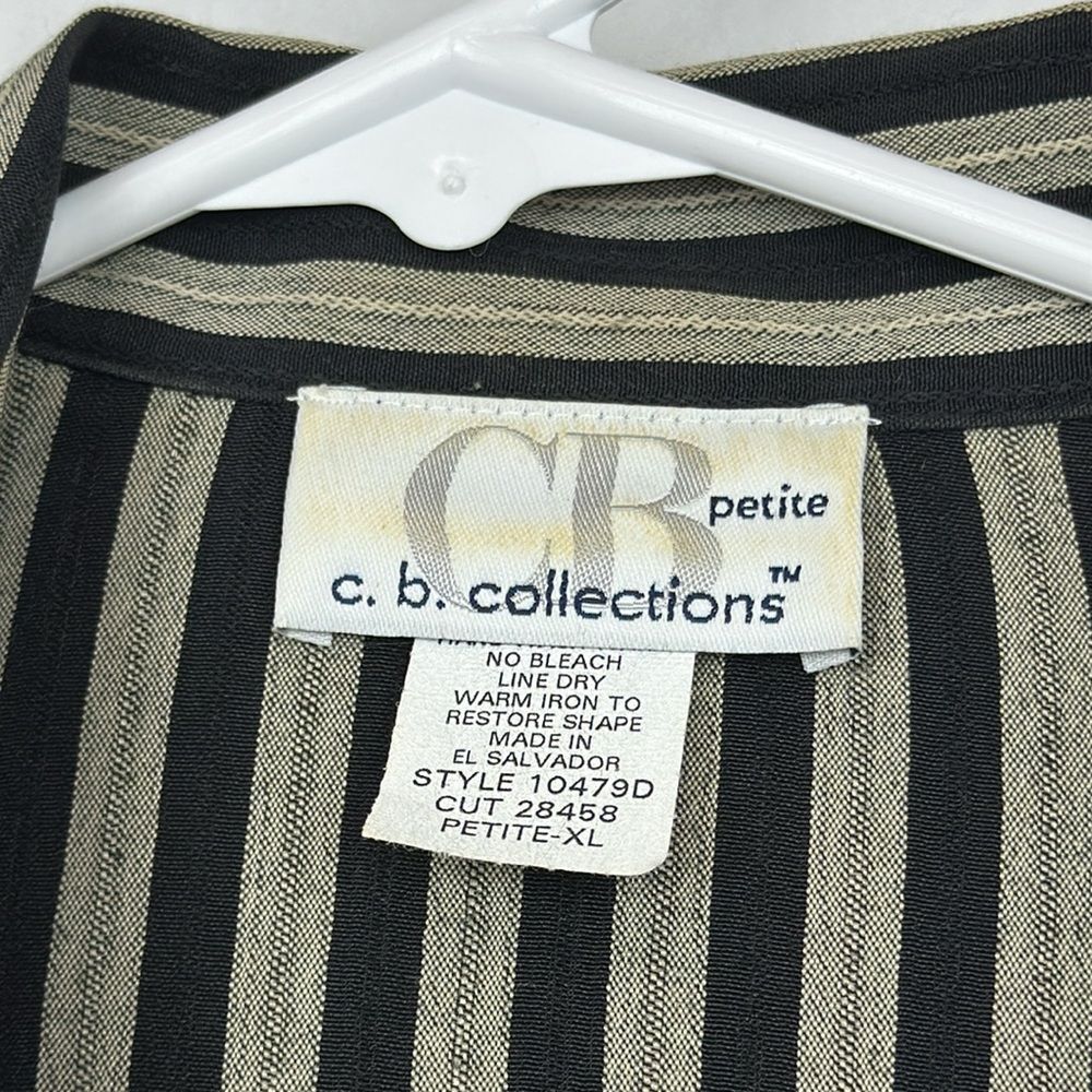 C.B. Collection Blouse Women’s Button Down Shirt 2 in 1 Striped Multi Sz  XLP - Picture 4 of 8